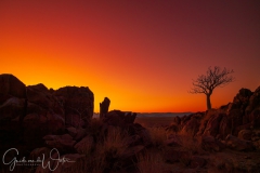 Zondsopkomst in Namib Naukluft national park.